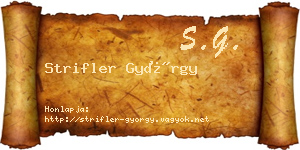 Strifler György névjegykártya